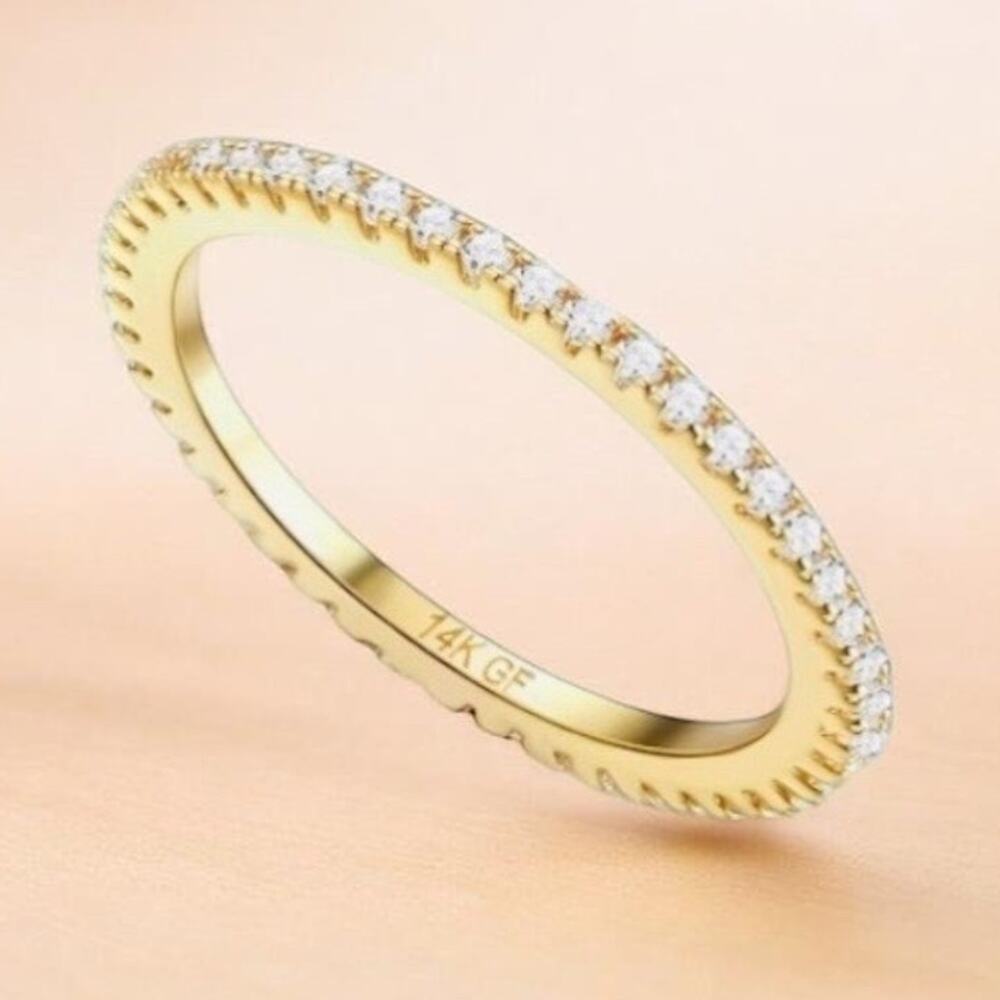 14K Stamped Gold Plated  Rings for Women Non Tarnish Size 7